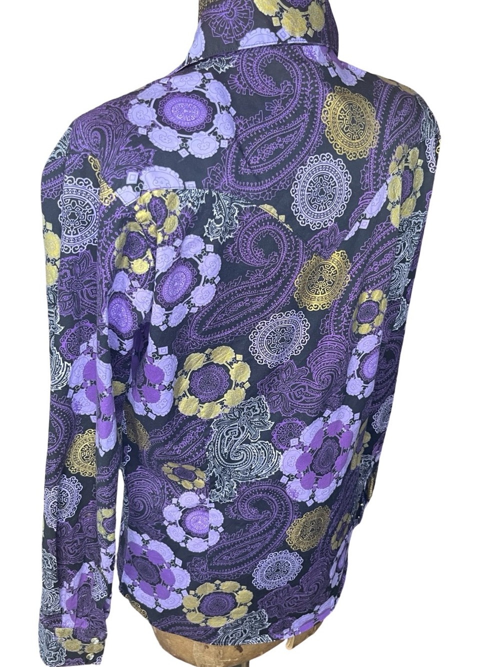 Vintage Y2K Wrangler Purple Paisley Western Snap Shirt | Size Small - Picture 7 of 13